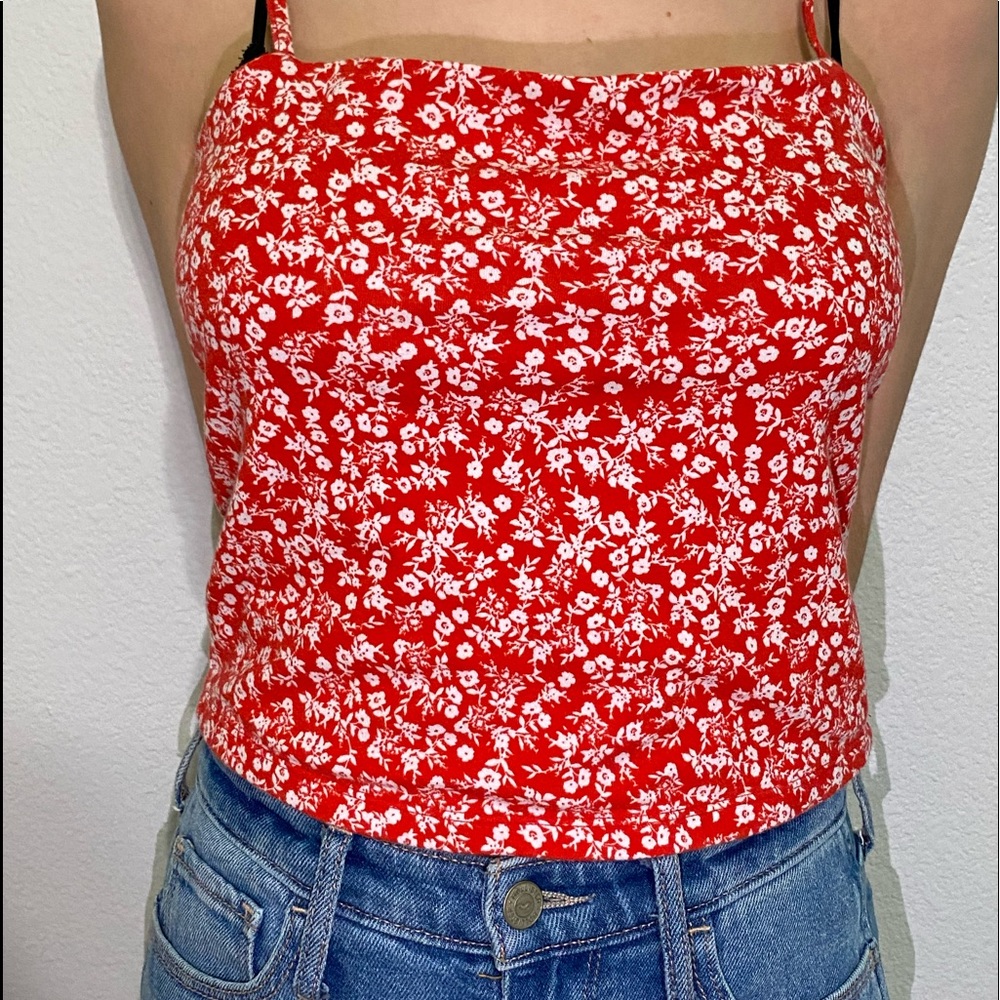 red floral brandy top